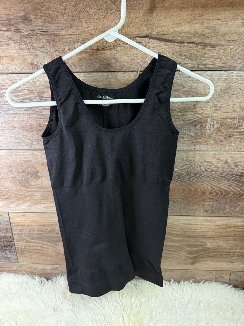 Marilyn Monroe Black Stretchy Body Shaping Scoop Neck Camisole Large 7168-86